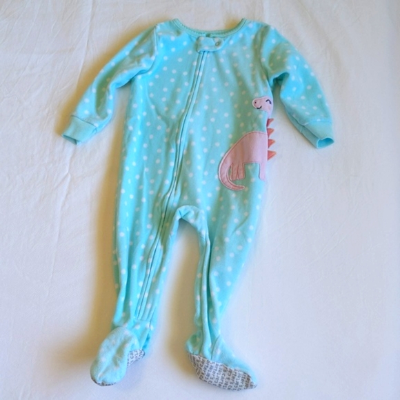 carter's 3-pack fleece zipper footie sleeper pajamas bundle 12 months baby girl - Picture 7 of 10